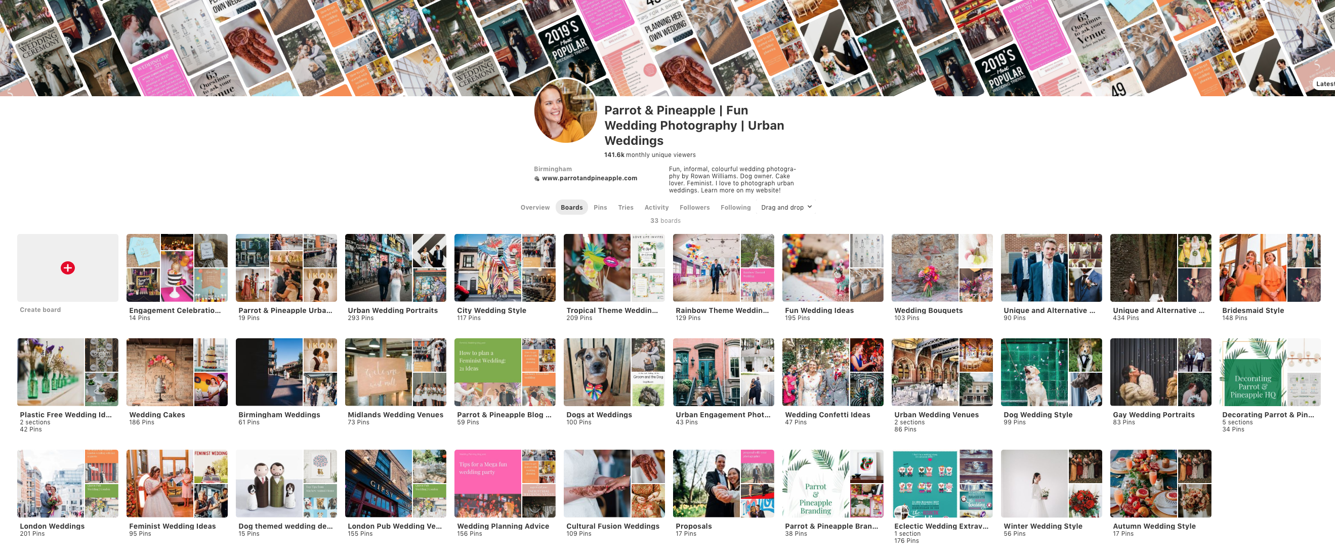 The Parrot and Pineapple pinterest account. How to use Pinterest to plan your wedding.