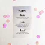 Wedding Menu example with calligraphy writing from Harriett and Joel Wedding Stationers