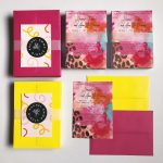 Bold, feather and leopard invite design from Rachel Emma Studio Wedding Stationers