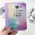 Rainbow Metallic wedding invite from Rachel Emma Studio Wedding Stationers