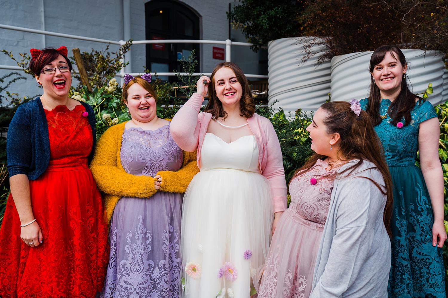 Bride and bridesmaids The Bond Company Birmingham Wedding